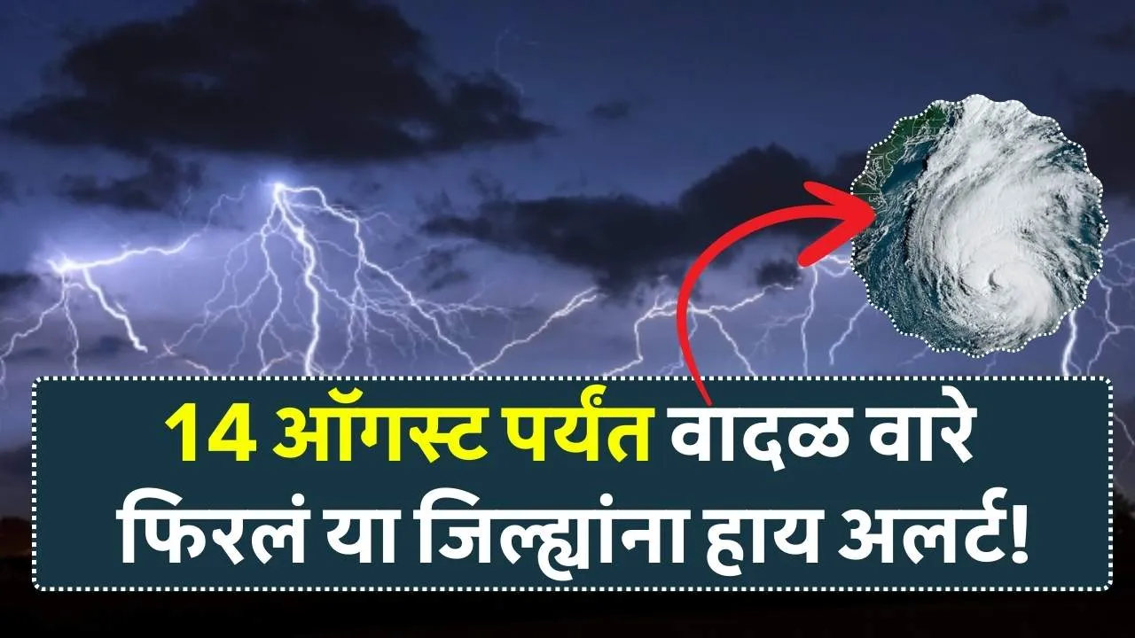 बापरे! पुन्हा पावसाचे संकट 14 ऑगस्ट पर्यंत या जिल्ह्यांना रेड अलर्ट! IMD Havaman Andaj