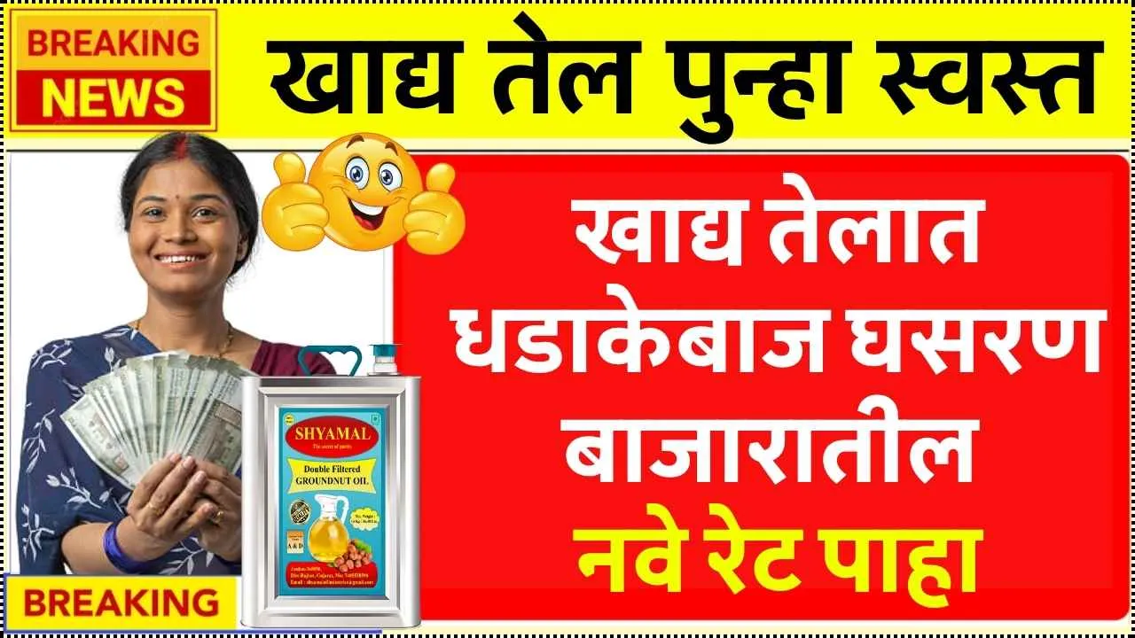 सणासुदीपूर्वी खाद्य तेल पुन्हा स्वस्त प्रति लिटर दर पाहून व्हाल थक्क! Khadya Tel Bhav